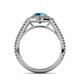 6 - Elle London Blue Topaz and Diamond Double Halo Engagement Ring 