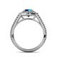 6 - Elle Blue and White Diamond Double Halo Engagement Ring 