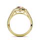 6 - Elle Rhodolite Garnet and Diamond Double Halo Engagement Ring 