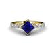 1 - Alicia Diamond and Princess Cut Lab Created Blue Sapphire Engagement Ring 