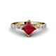 1 - Alicia Diamond and Princess Cut Lab Created Ruby Engagement Ring 