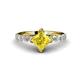 1 - Alicia Diamond and Princess Cut Lab Created Yellow Sapphire Engagement Ring 
