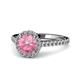 1 - Miah Pink Tourmaline and Diamond Halo Engagement Ring 