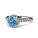 1 - Miah Blue Topaz and Diamond Halo Engagement Ring 