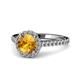 1 - Miah Citrine and Diamond Halo Engagement Ring 