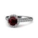 1 - Miah Red Garnet and Diamond Halo Engagement Ring 