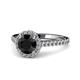 1 - Miah Black and White Diamond Halo Engagement Ring 