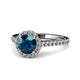 1 - Miah Blue and White Diamond Halo Engagement Ring 