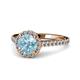 1 - Miah Aquamarine and Diamond Halo Engagement Ring 