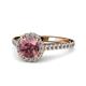 1 - Miah Rhodolite Garnet and Diamond Halo Engagement Ring 