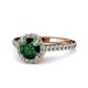 1 - Miah Emerald and Diamond Halo Engagement Ring 
