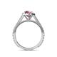 6 - Miah Rhodolite Garnet and Diamond Halo Engagement Ring 