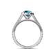 6 - Miah London Blue Topaz and Diamond Halo Engagement Ring 