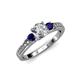 2 - Dzeni Diamond and Blue Sapphire Three Stone Engagement Ring 