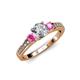 2 - Dzeni Diamond and Pink Sapphire Three Stone Engagement Ring 