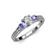 2 - Dzeni Diamond and Tanzanite Three Stone Engagement Ring 