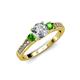 2 - Dzeni Diamond and Green Garnet Three Stone Engagement Ring 