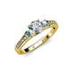 2 - Dzeni Diamond and Aquamarine Three Stone Engagement Ring 