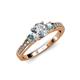 2 - Dzeni Diamond and Aquamarine Three Stone Engagement Ring 