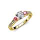2 - Dzeni Diamond and Pink Tourmaline Three Stone Engagement Ring 