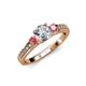 2 - Dzeni Diamond and Pink Tourmaline Three Stone Engagement Ring 