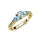 2 - Dzeni Diamond and Blue Topaz Three Stone Engagement Ring 