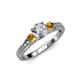 2 - Dzeni Diamond and Citrine Three Stone Engagement Ring 
