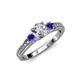 2 - Dzeni Diamond and Iolite Three Stone Engagement Ring 