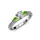 2 - Dzeni Diamond and Peridot Three Stone Engagement Ring 