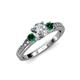 2 - Dzeni Diamond and Emerald Three Stone Engagement Ring 