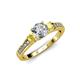 2 - Dzeni Diamond and Yellow Sapphire Three Stone Engagement Ring 