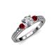 2 - Dzeni Diamond and Ruby Three Stone Engagement Ring 