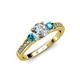 2 - Dzeni Diamond and London Blue Topaz Three Stone Engagement Ring 