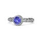 1 - Riona Signature Tanzanite and Diamond Halo Engagement Ring 