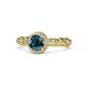 1 - Riona Signature Blue and White Diamond Halo Engagement Ring 