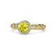 1 - Riona Signature Yellow and White Diamond Halo Engagement Ring 
