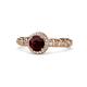 1 - Riona Signature Red Garnet and Diamond Halo Engagement Ring 