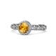 1 - Riona Signature Citrine and Diamond Halo Engagement Ring 