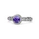 1 - Riona Signature Iolite and Diamond Halo Engagement Ring 
