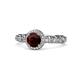 1 - Riona Signature Red Garnet and Diamond Halo Engagement Ring 