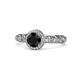 1 - Riona Signature Black and White Diamond Halo Engagement Ring 