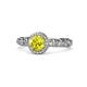 1 - Riona Signature Yellow and White Diamond Halo Engagement Ring 