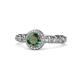 1 - Riona Signature Diamond and Lab Created Alexandrite Halo Engagement Ring 