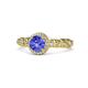 1 - Riona Signature Tanzanite and Diamond Halo Engagement Ring 