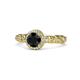 1 - Riona Signature Black and White Diamond Halo Engagement Ring 