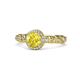 1 - Riona Signature Yellow Sapphire and Diamond Halo Engagement Ring 