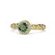 1 - Riona Signature Diamond and Lab Created Alexandrite Halo Engagement Ring 