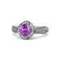 1 - Maura Signature Amethyst and Diamond Floral Halo Engagement Ring 