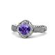 1 - Maura Signature Iolite and Diamond Floral Halo Engagement Ring 
