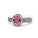 1 - Maura Signature Rhodolite Garnet and Diamond Floral Halo Engagement Ring 